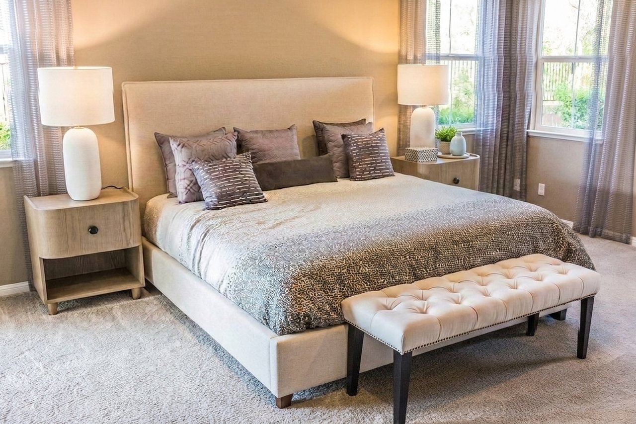 The same bedroom redesigned with real products