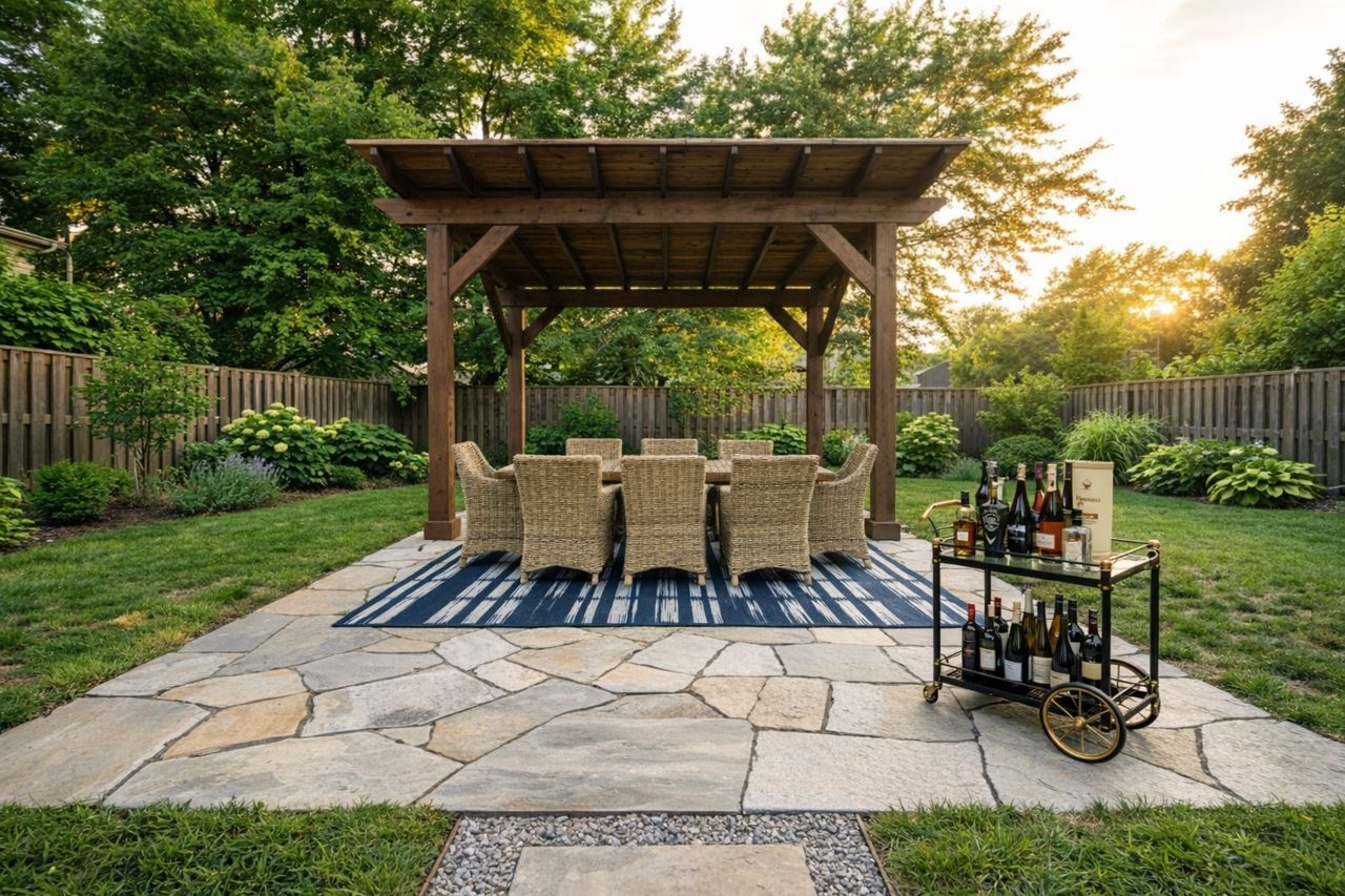Backyard after — Al fresco dining redesign with real products