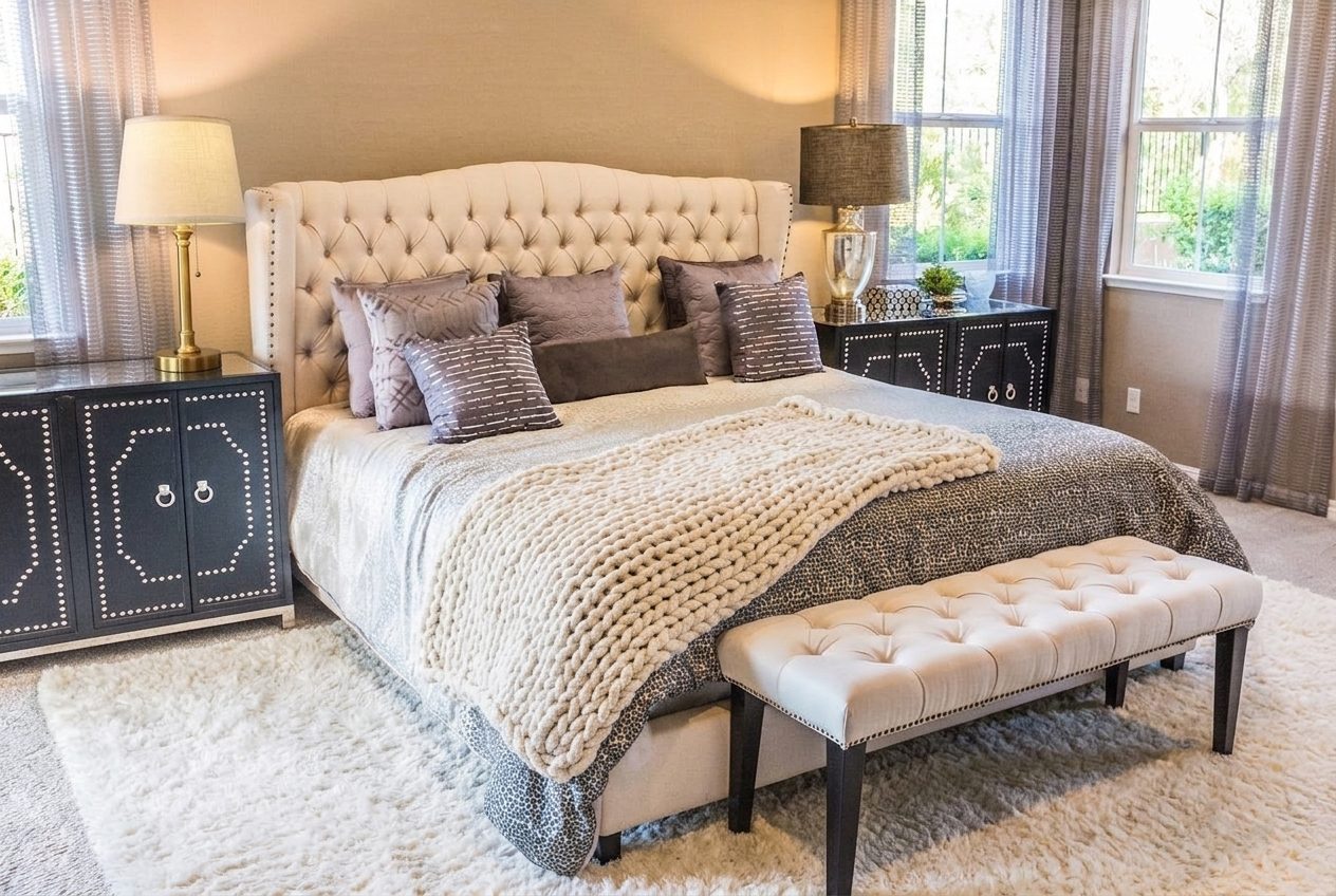 Bedroom after — Cozy redesign with real products