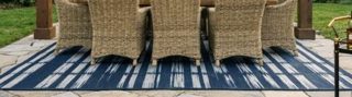 Washable Navy White Striped Area Rug Longshore Tides Rug Size: Rectangle 5' x 8'
