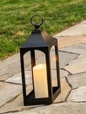 Modern Farmhouse Lantern Decor, Black Metal Decorative Hanging Candle Lanterns Ideal for Home Decor, Parties & Events, 15.1" High (No Glass