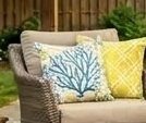 Adabana Spring Summer Outdoor Waterproof Coastal Pillow Covers 18x18 Inch | Set of 2 Nautical Starfish Coral Print Outdoor Pillow Covers Dec