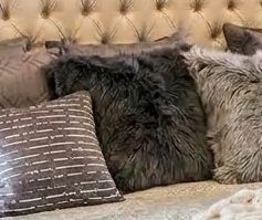 Dark Gray shaggy throw pillow covers 18"x18", Soft Decorative Fuzzy Fluffy dark gray pillow cases, Plush Furry Faux Fur cushion covers for s
