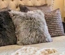 Cheer Collection Throw Pillows for Couch and Bed, Soft Shaggy Throw Pillows with Inserts Included, Cozy Long Hair Faux Fur Pillows - Set of