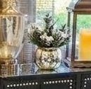 SHMILMH Silver Mercury Glass Christmas Tree, Small Tabletop Christmas Tree with Light, Battery Operated Mini Xmas Tree for Fireplace Bathroo