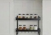 Spice Rack for Kitchen 2-Tier Metal Spice Rack Organizer for Kitchen Wall Mounted Shelf Seasoning Organizer(61cm)