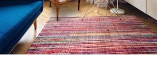 SAFAVIEH Rag Rug Collection Area Rug - 6' x 9', Red & Multi, Handmade Boho Stripe Cotton, Ideal for High Traffic Areas in Living Room, Bedro