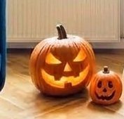 Halloween Light up Jack O Lantern - Scary Glowing Pumpkin Light - LED Pumpkin Ornament for for Halloween Thanksgiving Holiday Indoor and Out