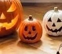 Round Eyed Jack O Lantern Pumpkin Jagged Grin Pumpkin LED Light Halloween Pumpkin Figurine Mantel Table Covered Porch Indoor Fall Seasonal Home Decor