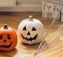 Small Handcrafted White Pumpkin Jack-O'-Lantern