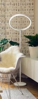 Modern Floor Lamp for Living Room, Linen Shade with Slim Base Design | Fits behind sofas and sectionals|Space-saving design for compact spac